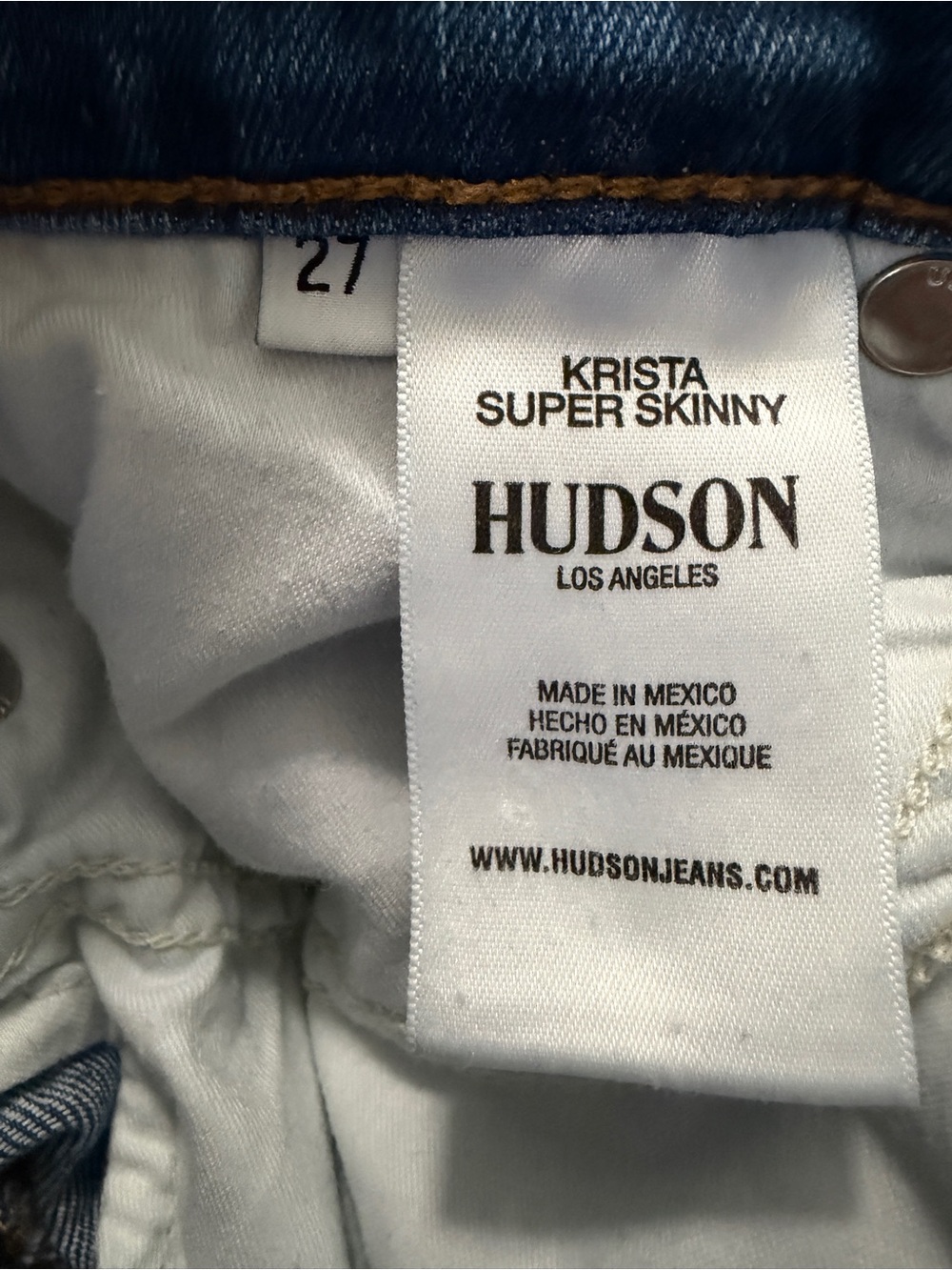 👖Hudson Krista super skinny Jeans Women's Deep Blue Stretch Denim💙 - Picture 7 of 9